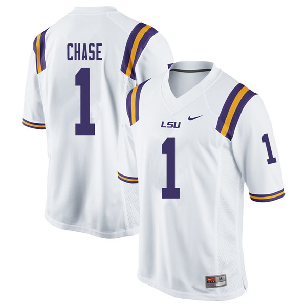 Men #1 Ja'Marr Chase LSU Tigers College Football Jerseys Sale-White